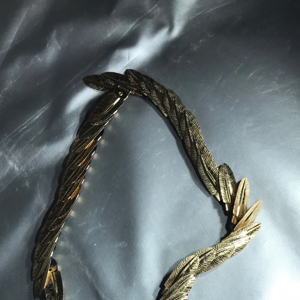 Gold plated stretch feather belt vintage - Picture 2 of 4